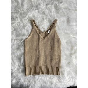 J.Crew Vintage Cable Knit Sleeveless Sweater Tan Large